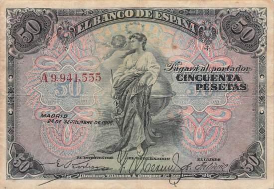 50 Pesetas 24.9.1906